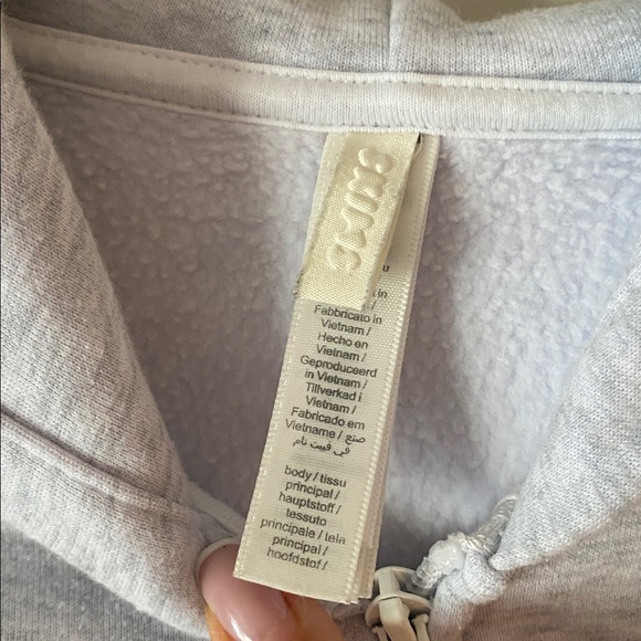 SKIMS Classic Zip Up Hoodie Size XXS Light Heather Grey Oversized Cozy Neutral - Picture 10 of 13